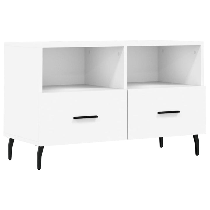 tv-bord 80x36x50 cm konstrueret træ hvid