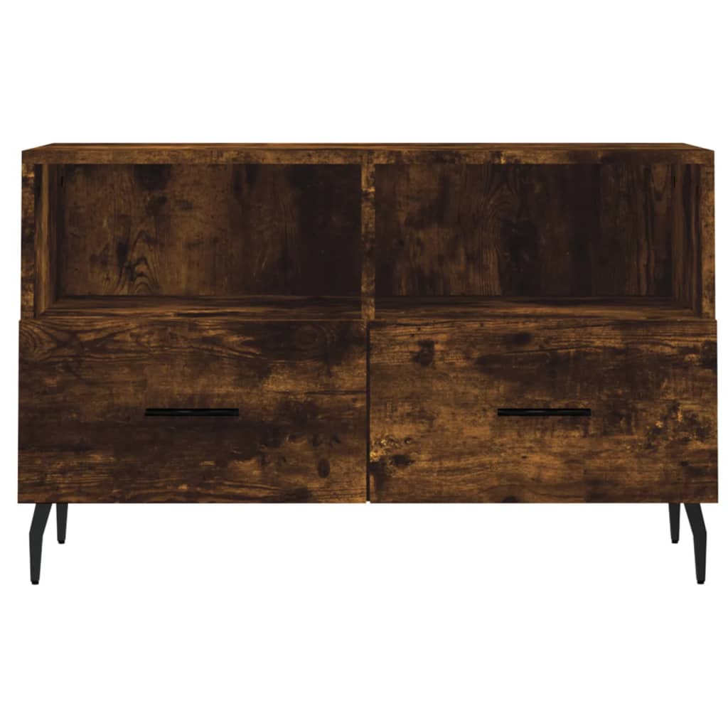 tv-bord 80x36x50 cm konstrueret træ røget egetræsfarve