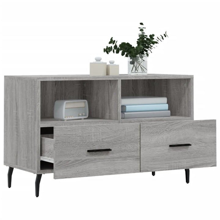 tv-bord 80x36x50 cm konstrueret træ grå sonoma-eg