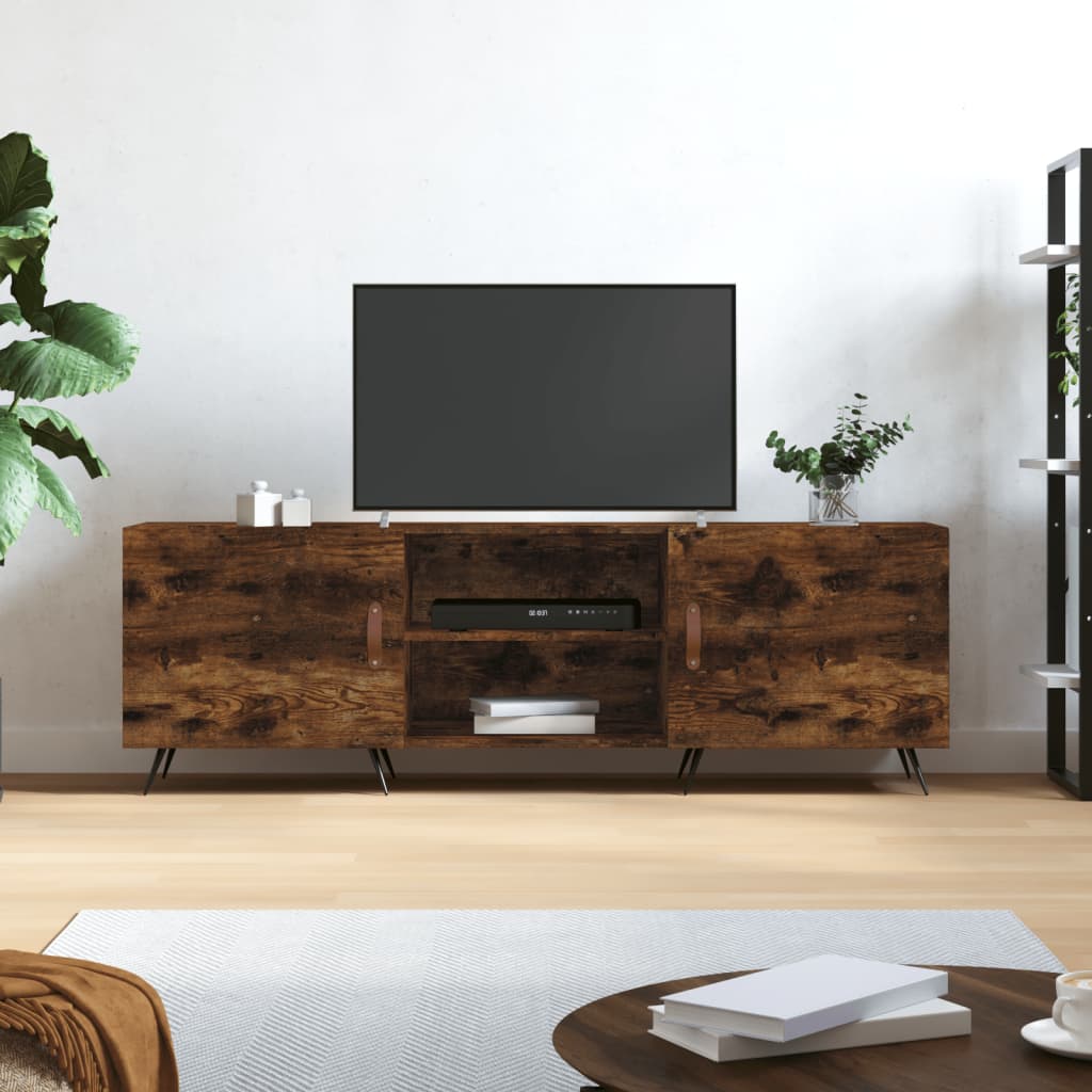 tv-bord 150x30x50 cm konstrueret træ røget egetræsfarve