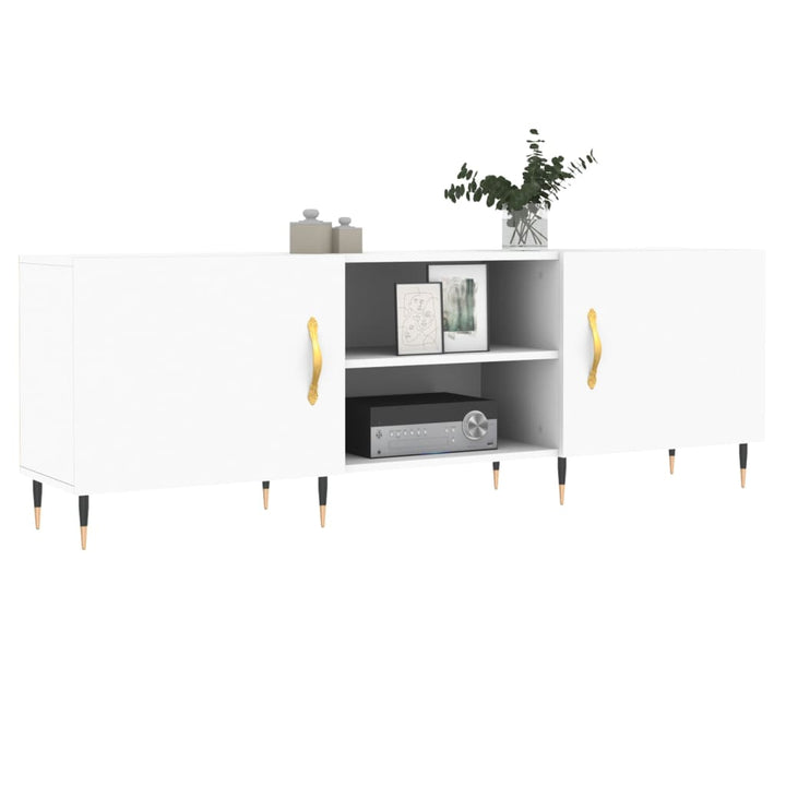 tv-bord 150x30x50 cm konstrueret træ hvid