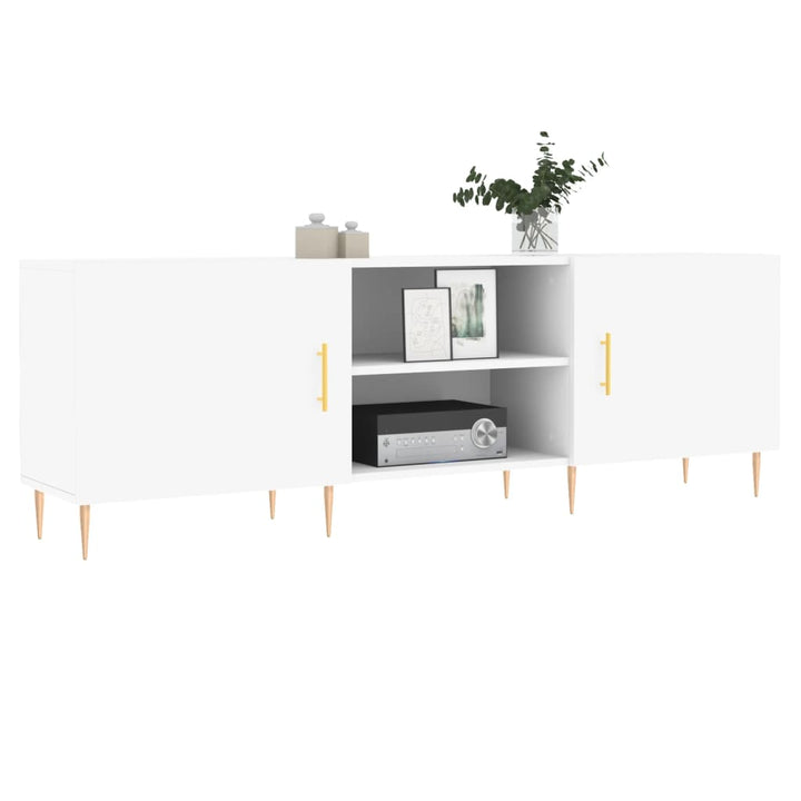 tv-bord 150x30x50 cm konstrueret træ hvid