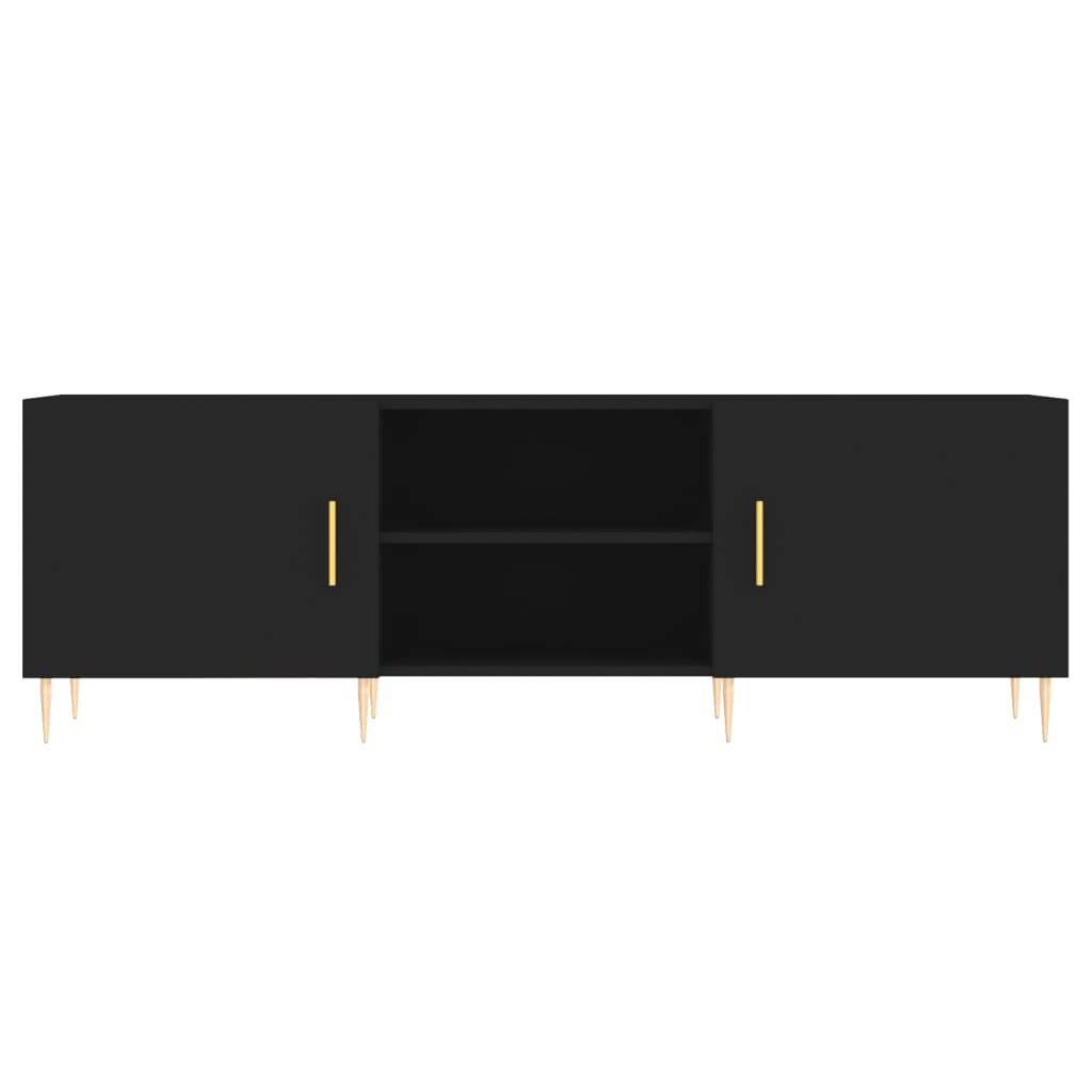 tv-bord 150x30x50 cm konstrueret træ sort