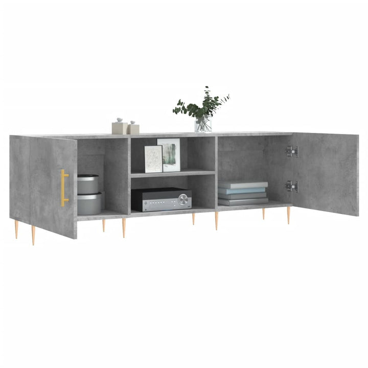tv-bord 150x30x50 cm konstrueret træ betongrå