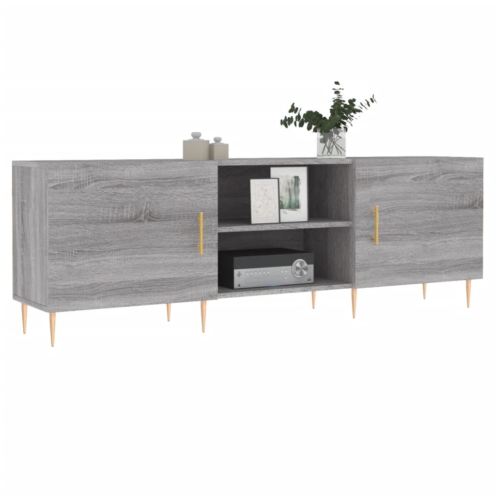 tv-bord 150x30x50 cm konstrueret træ grå sonoma-eg