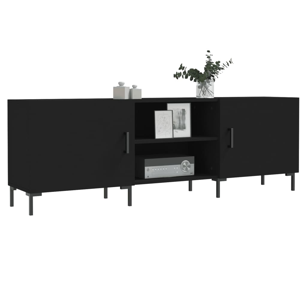 tv-bord 150x30x50 cm konstrueret træ sort