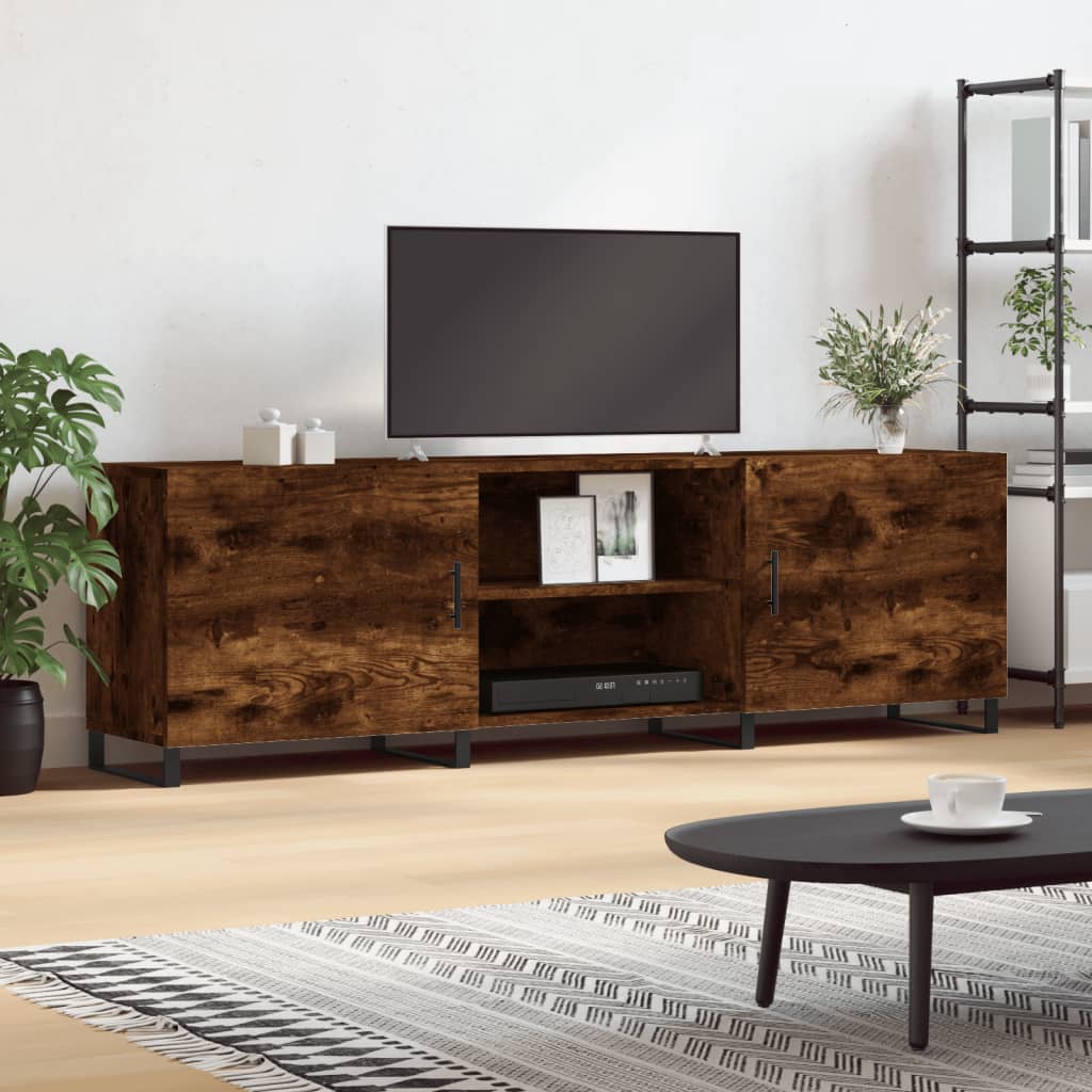 tv-bord 150x30x50 cm konstrueret træ røget egetræsfarve