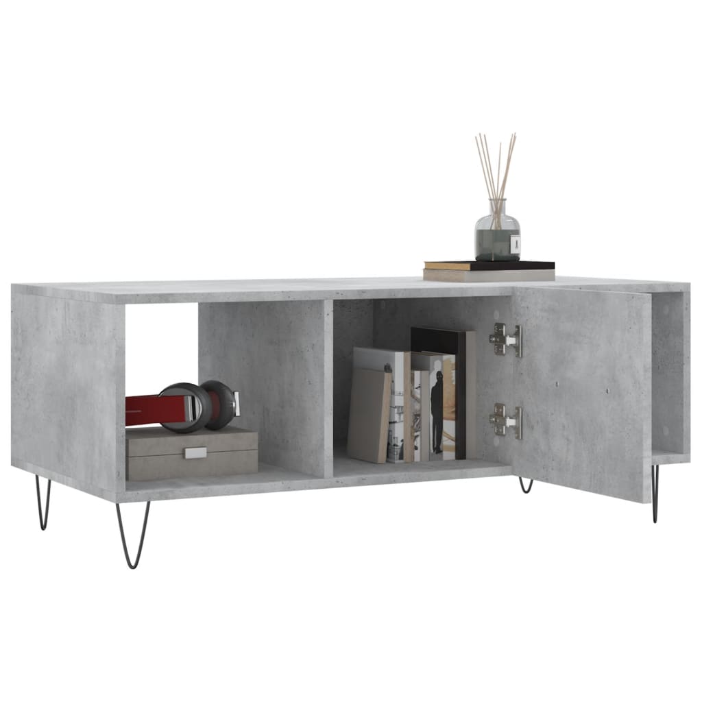 sofabord 102x50x40 cm konstrueret træ betongrå