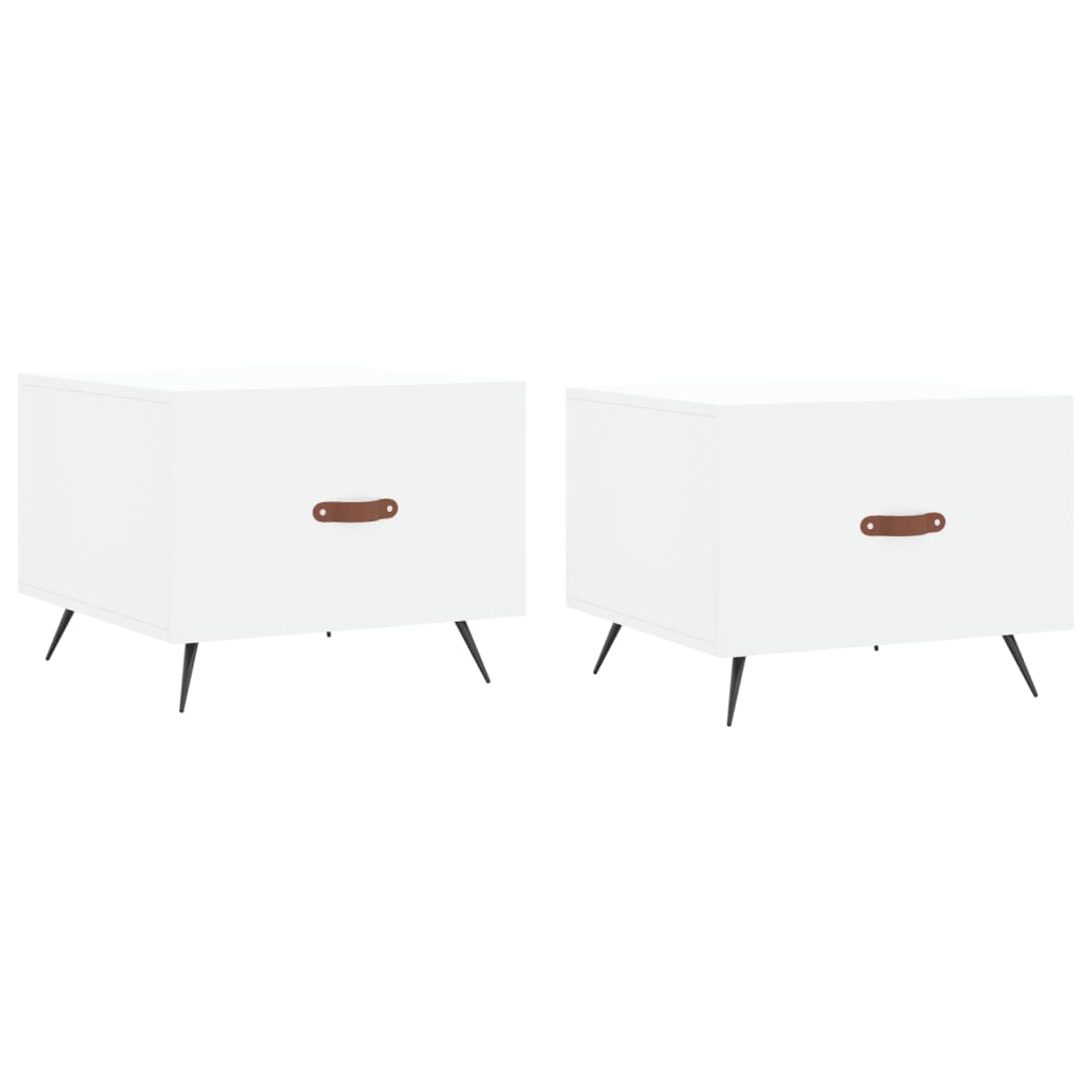 sofaborde 2 stk. 50x50x40 cm konstrueret træ hvid