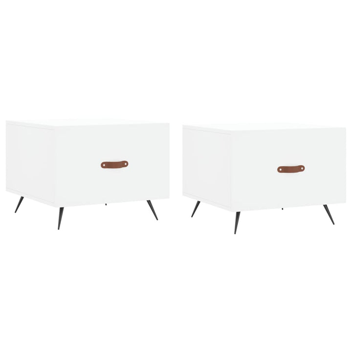 sofaborde 2 stk. 50x50x40 cm konstrueret træ hvid