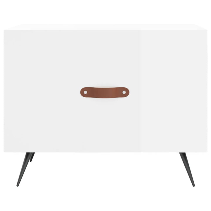 sofabord 50x50x40 cm konstrueret træ hvid højglans