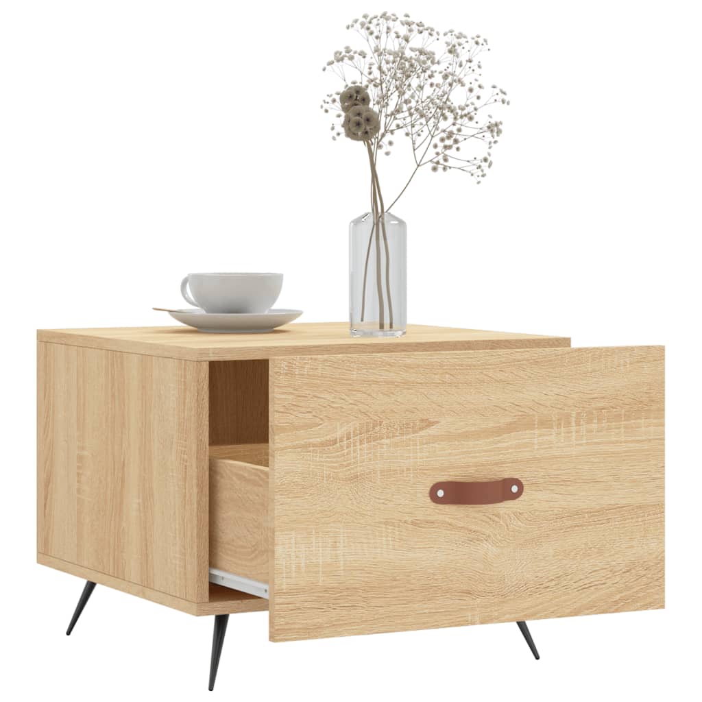 sofabord 50x50x40 cm konstrueret træ sonoma egetræsfarve