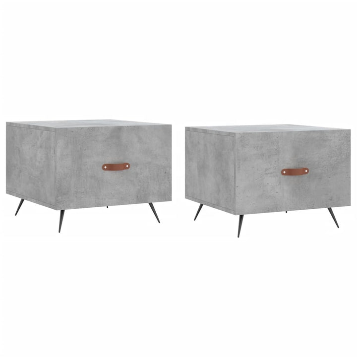 sofaborde 2 stk. 50x50x40 cm konstrueret træ betongrå