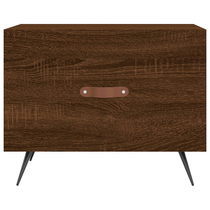 sofaborde 2 stk. 50x50x40 cm konstrueret træ brun egetræsfarve