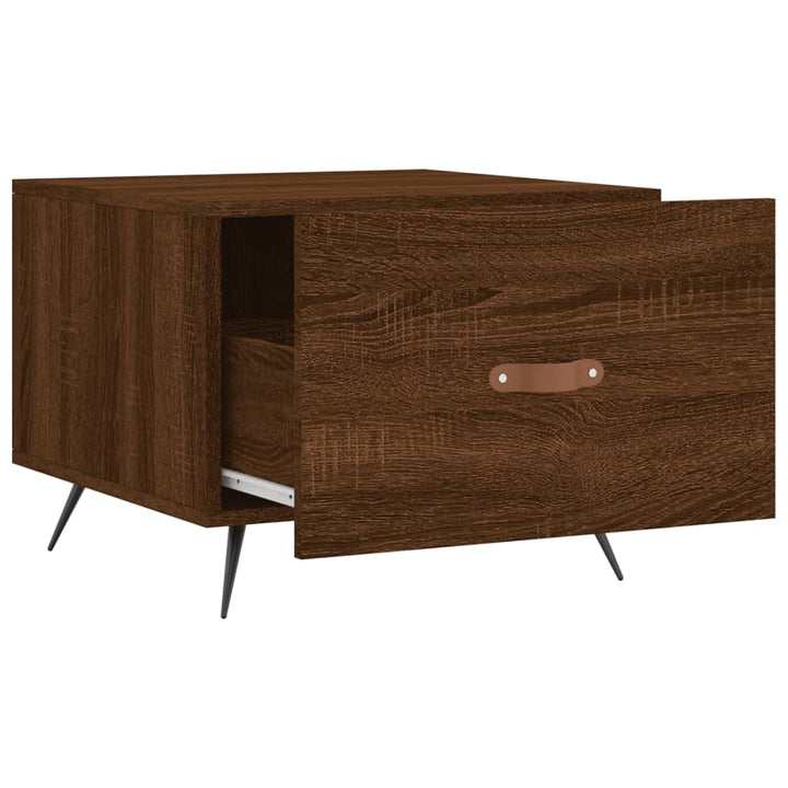 sofaborde 2 stk. 50x50x40 cm konstrueret træ brun egetræsfarve