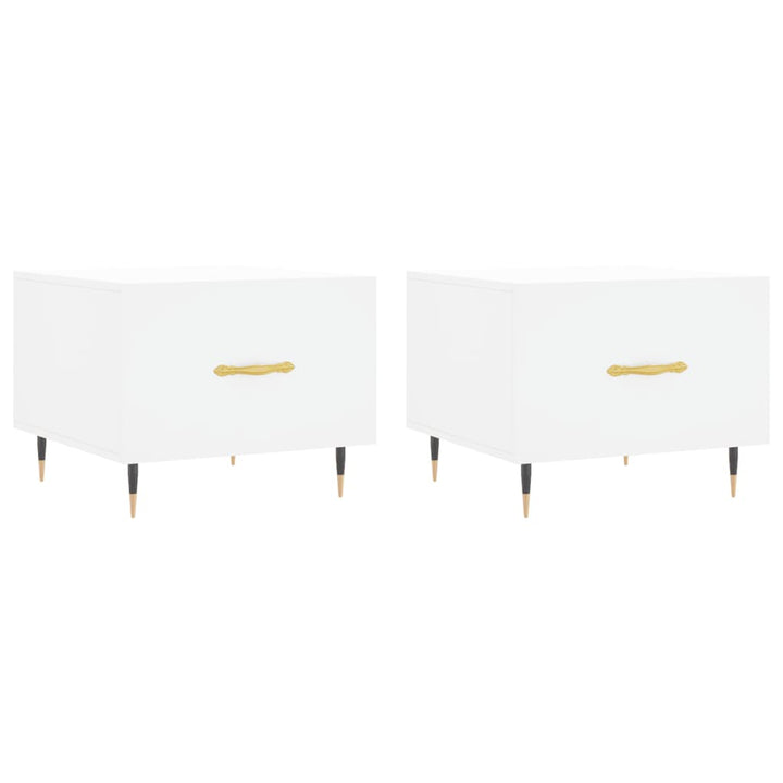 sofaborde 2 stk. 50x50x40 cm konstrueret træ hvid