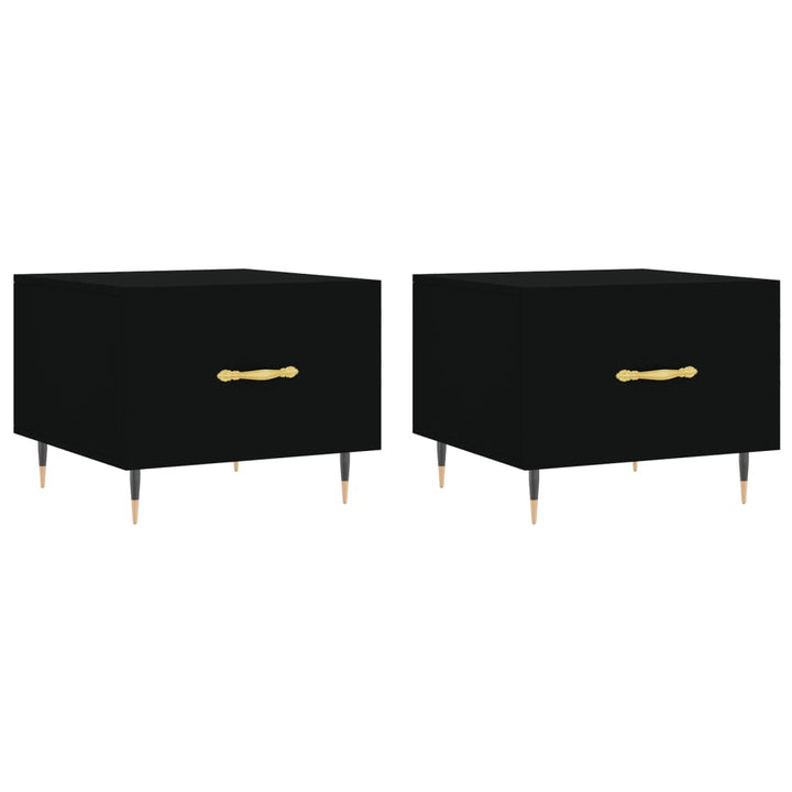 sofaborde 2 stk. 50x50x40 cm konstrueret træ sort