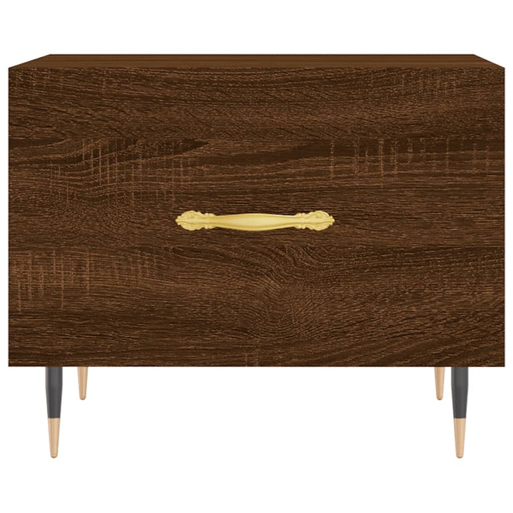 sofaborde 2 stk. 50x50x40 cm konstrueret træ brun egetræsfarve