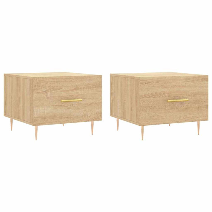 sofaborde 2 stk. 50x50x40 cm konstrueret træ sonoma-eg