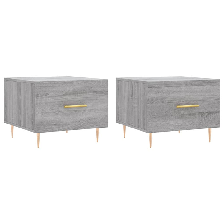 sofaborde 2 stk. 50x50x40 cm konstrueret træ grå sonoma-eg