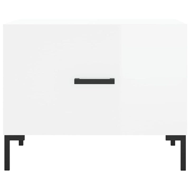 sofaborde 2 stk. 50x50x40 cm konstrueret træ hvid højglans