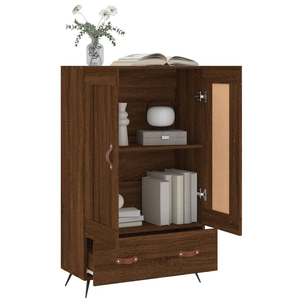 skab 69,5x31x115 cm konstrueret træ brun sonoma-eg