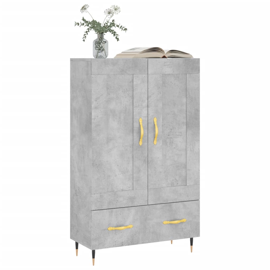 skab 69,5x31x115 cm konstrueret træ betongrå