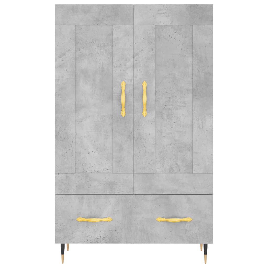 skab 69,5x31x115 cm konstrueret træ betongrå