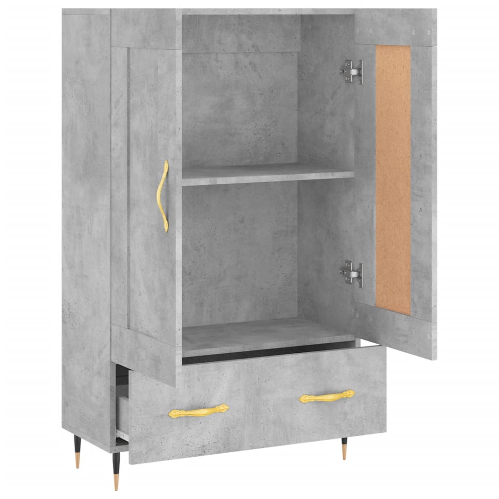 skab 69,5x31x115 cm konstrueret træ betongrå