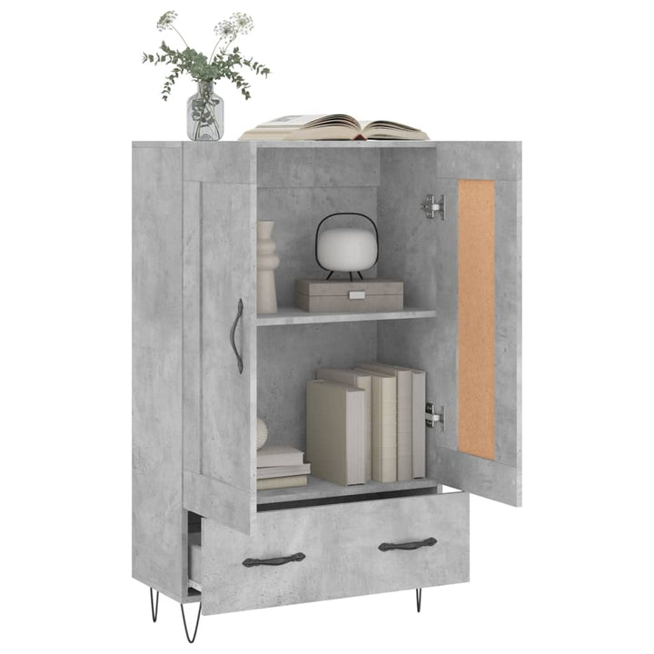 skab 69,5x31x115 cm konstrueret træ betongrå