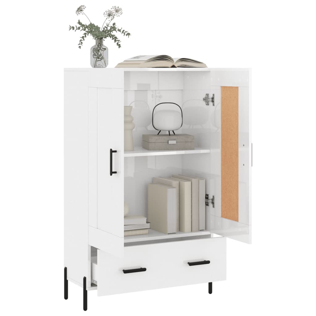 skab 69,5x31x115 cm konstrueret træ hvid højglans