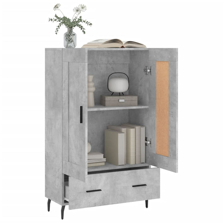 skab 69,5x31x115 cm konstrueret træ betongrå