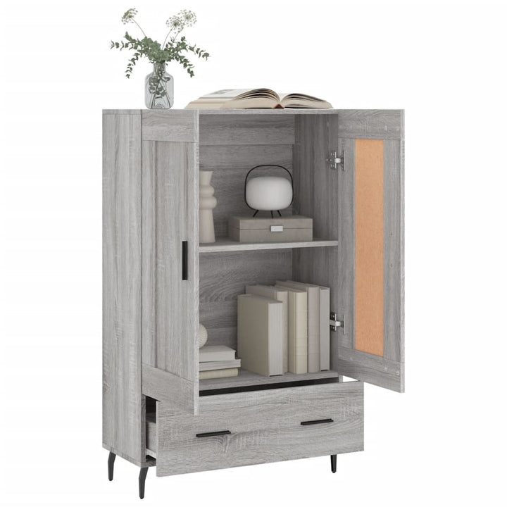 skab 69,5x31x115 cm konstrueret træ grå sonoma-eg