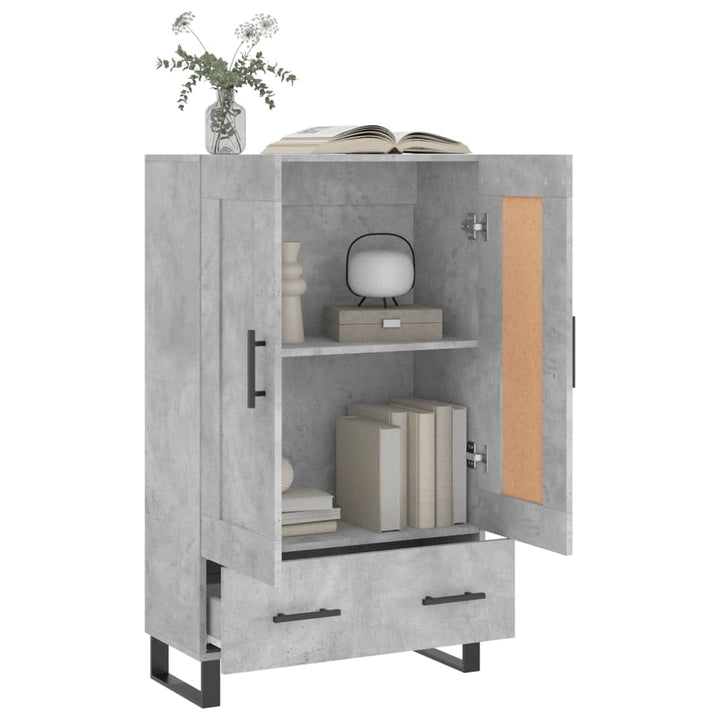 skab 69,5x31x115 cm konstrueret træ betongrå
