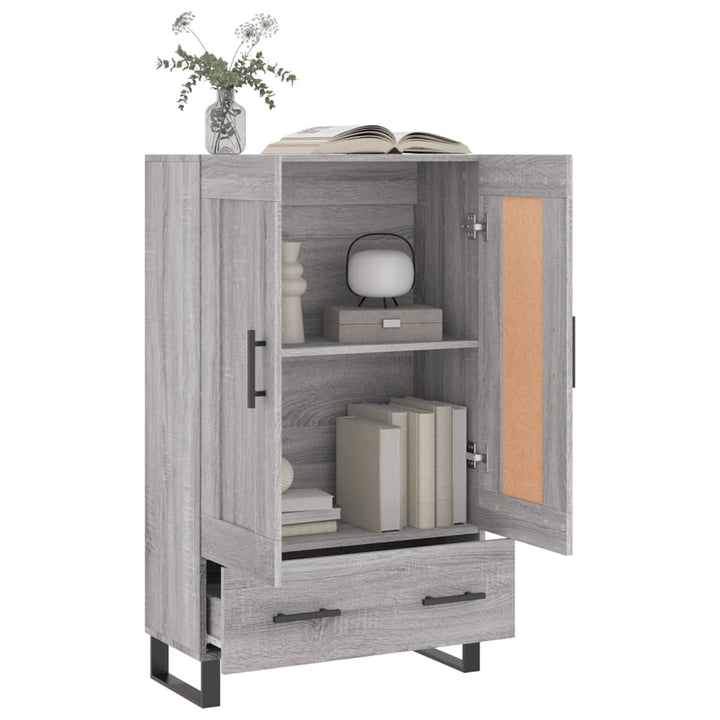 skab 69,5x31x115 cm konstrueret træ grå sonoma-eg