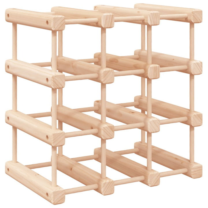 vinreol til 12 flasker 36x23x36 cm massivt fyrretræ