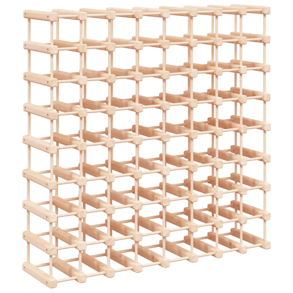 vinreol til 72 flasker 90,5x23x90,5 cm massivt fyrretræ