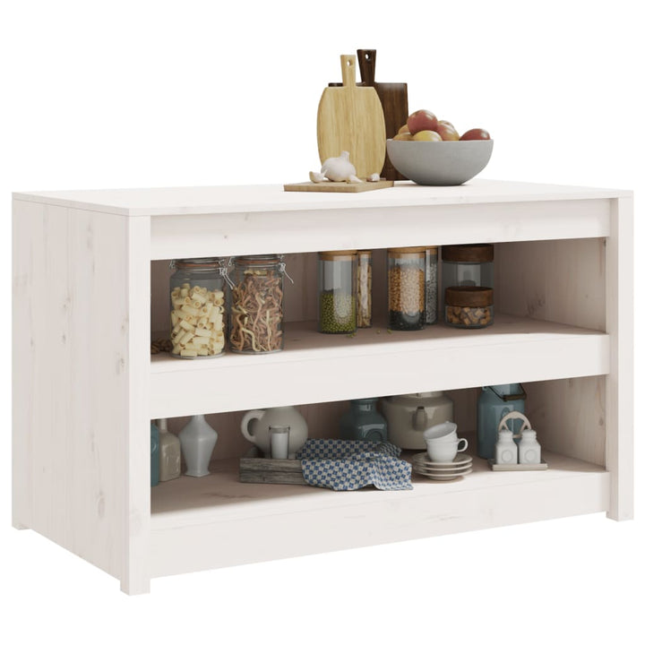 udendørs køkkenskab MEPPEL 106x55x64 cm massivt fyrretræ hvid