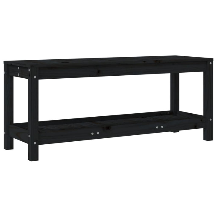 havebænk 108x35x45 cm massivt fyrretræ sort