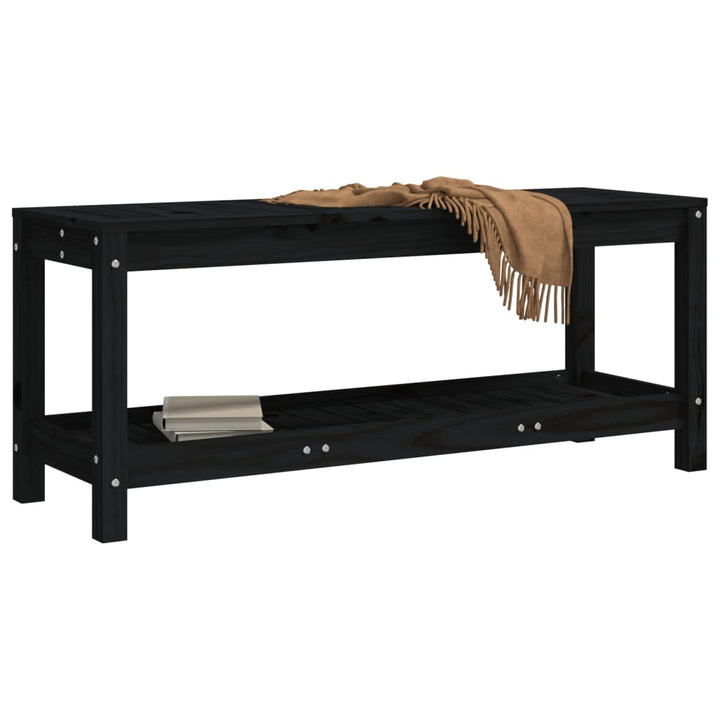 havebænk 108x35x45 cm massivt fyrretræ sort