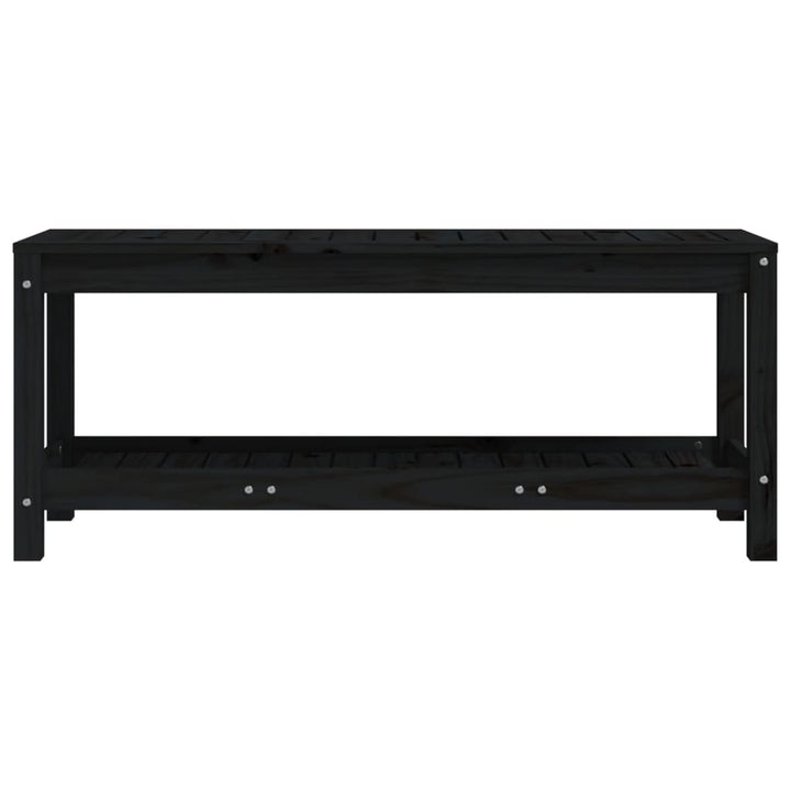 havebænk 108x35x45 cm massivt fyrretræ sort
