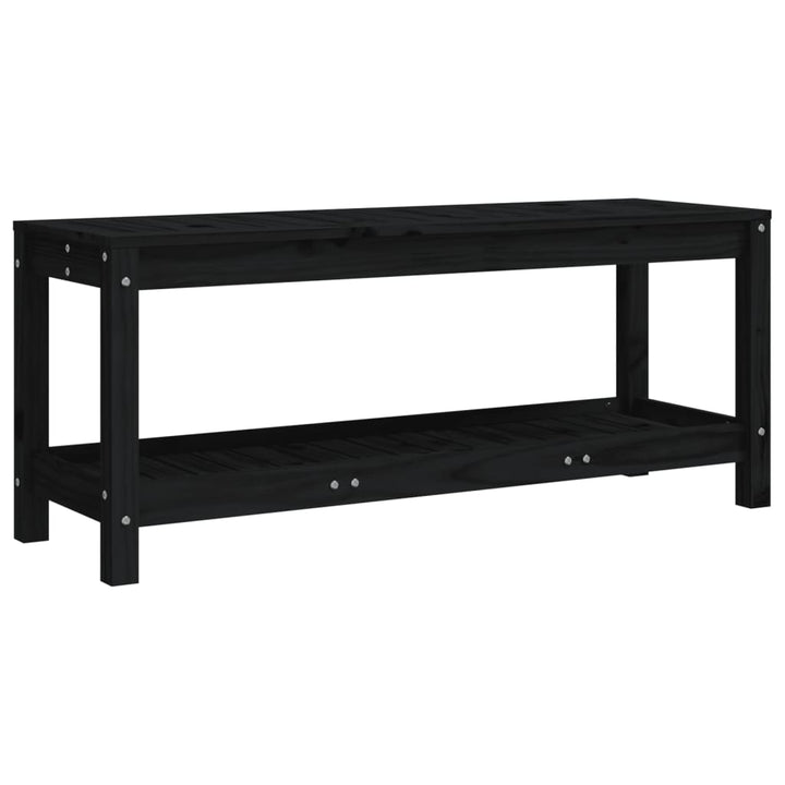 havebænk 108x35x45 cm massivt fyrretræ sort