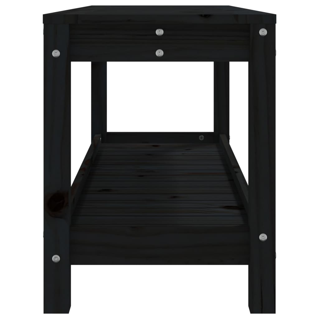 havebænk 108x35x45 cm massivt fyrretræ sort