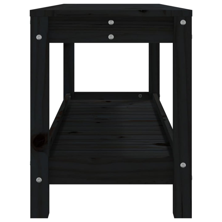 havebænk 108x35x45 cm massivt fyrretræ sort