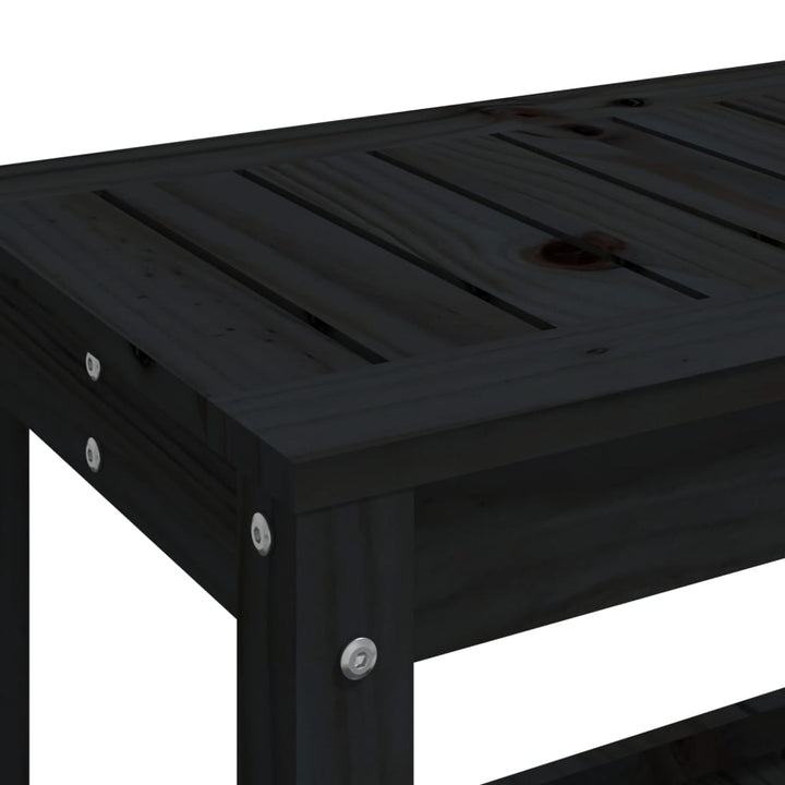 havebænk 108x35x45 cm massivt fyrretræ sort