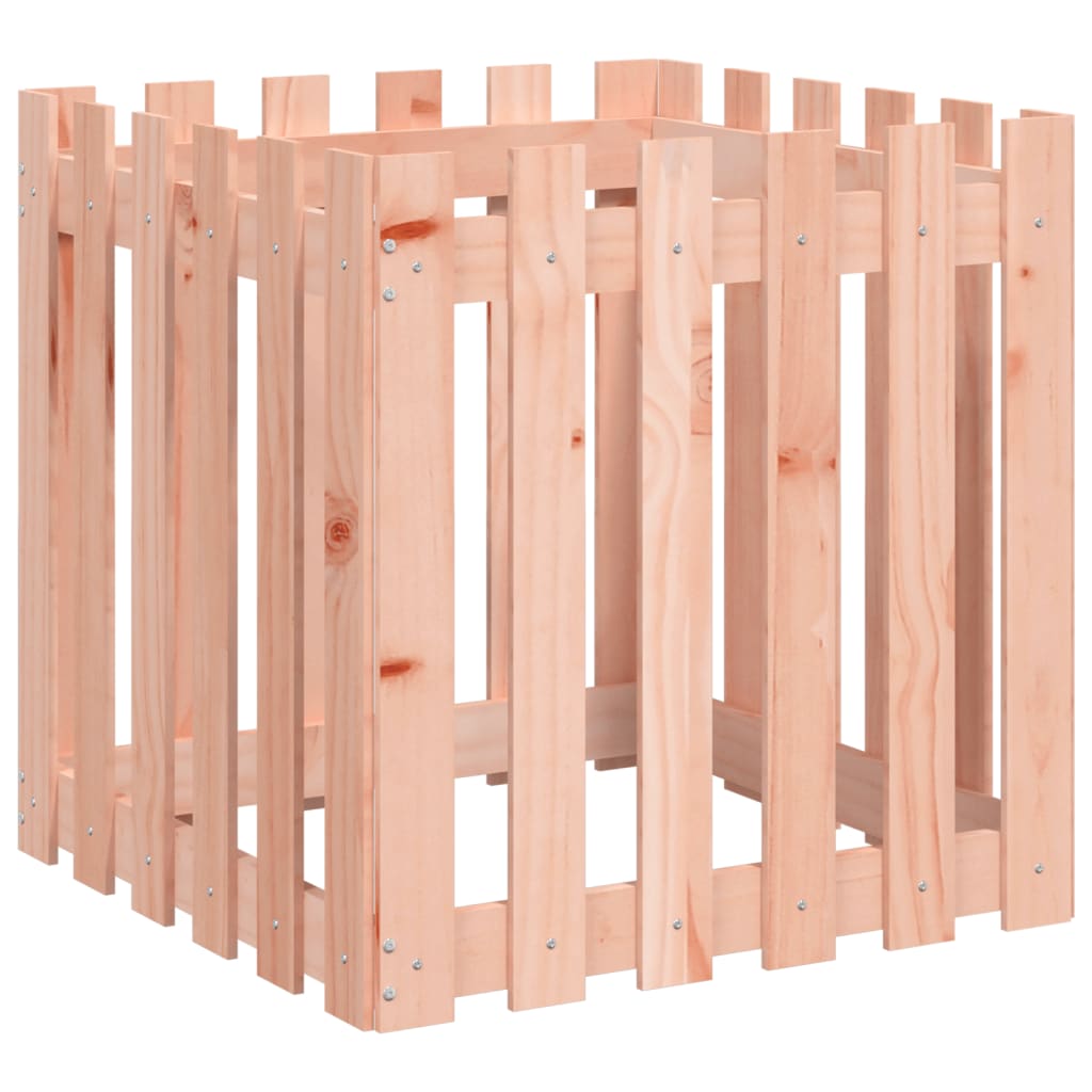 plantekasse med stakitdesign 60x60x60 cm massivt douglasfyr