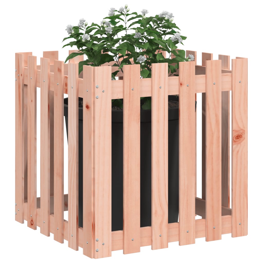 plantekasse med stakitdesign 60x60x60 cm massivt douglasfyr
