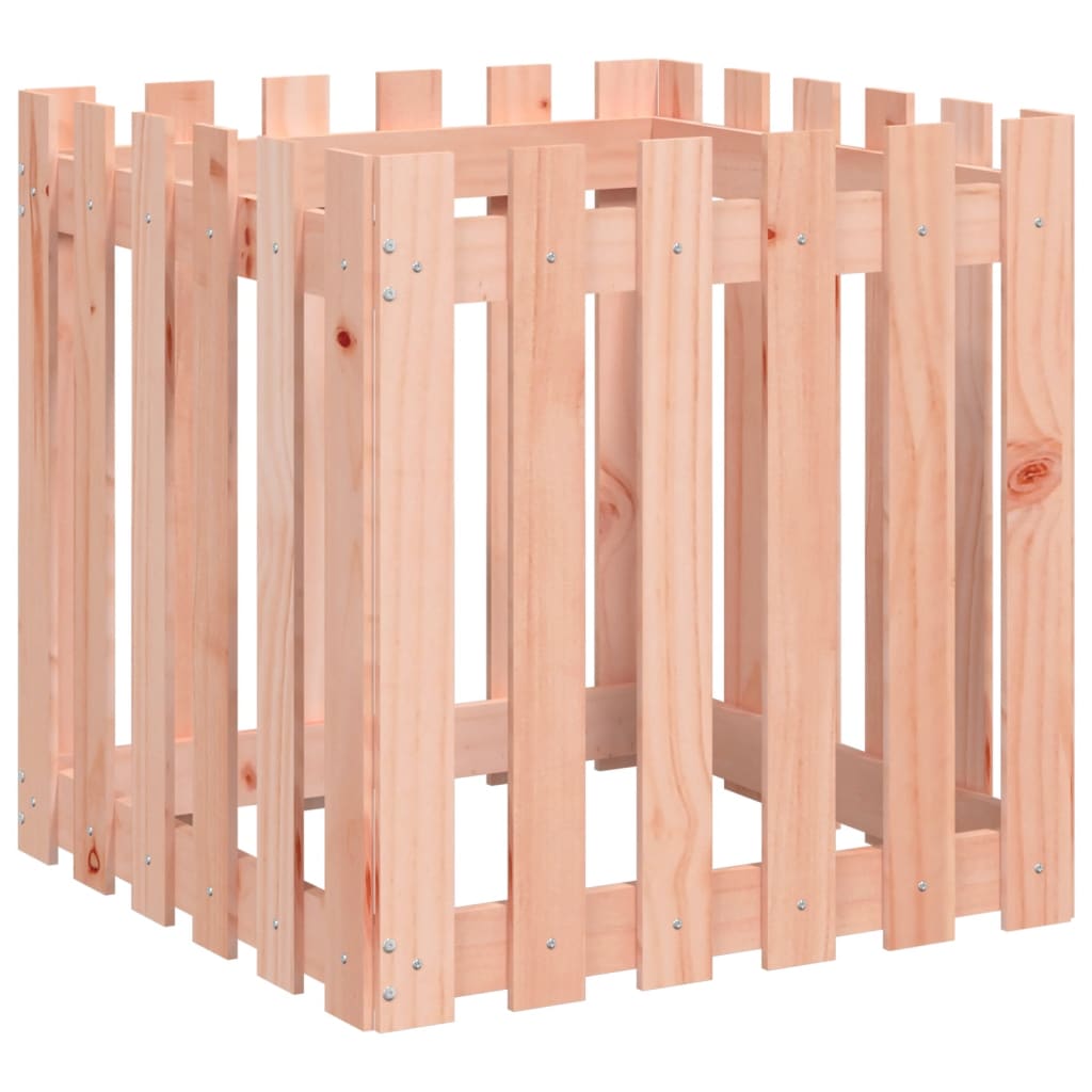 plantekasse med stakitdesign 60x60x60 cm massivt douglasfyr