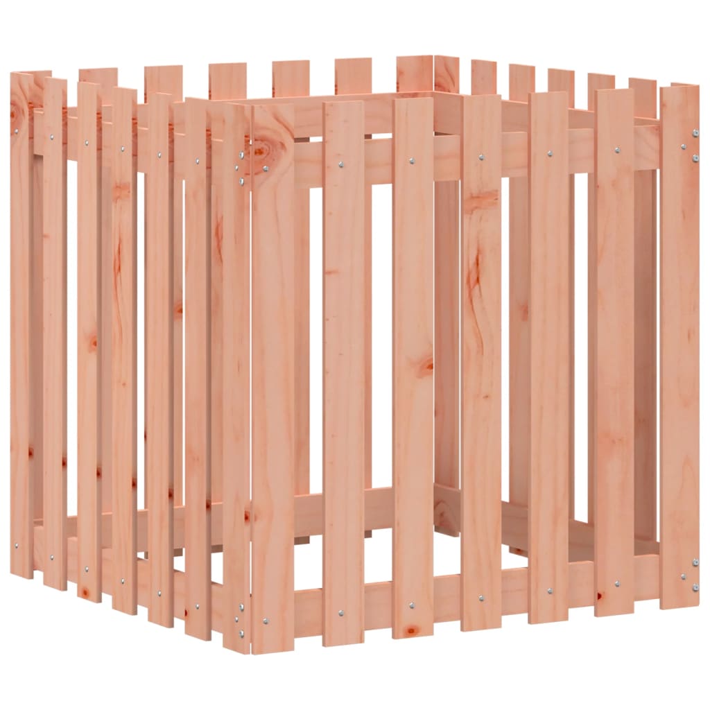 plantekasse med stakitdesign 70x70x70 cm massivt douglasfyr