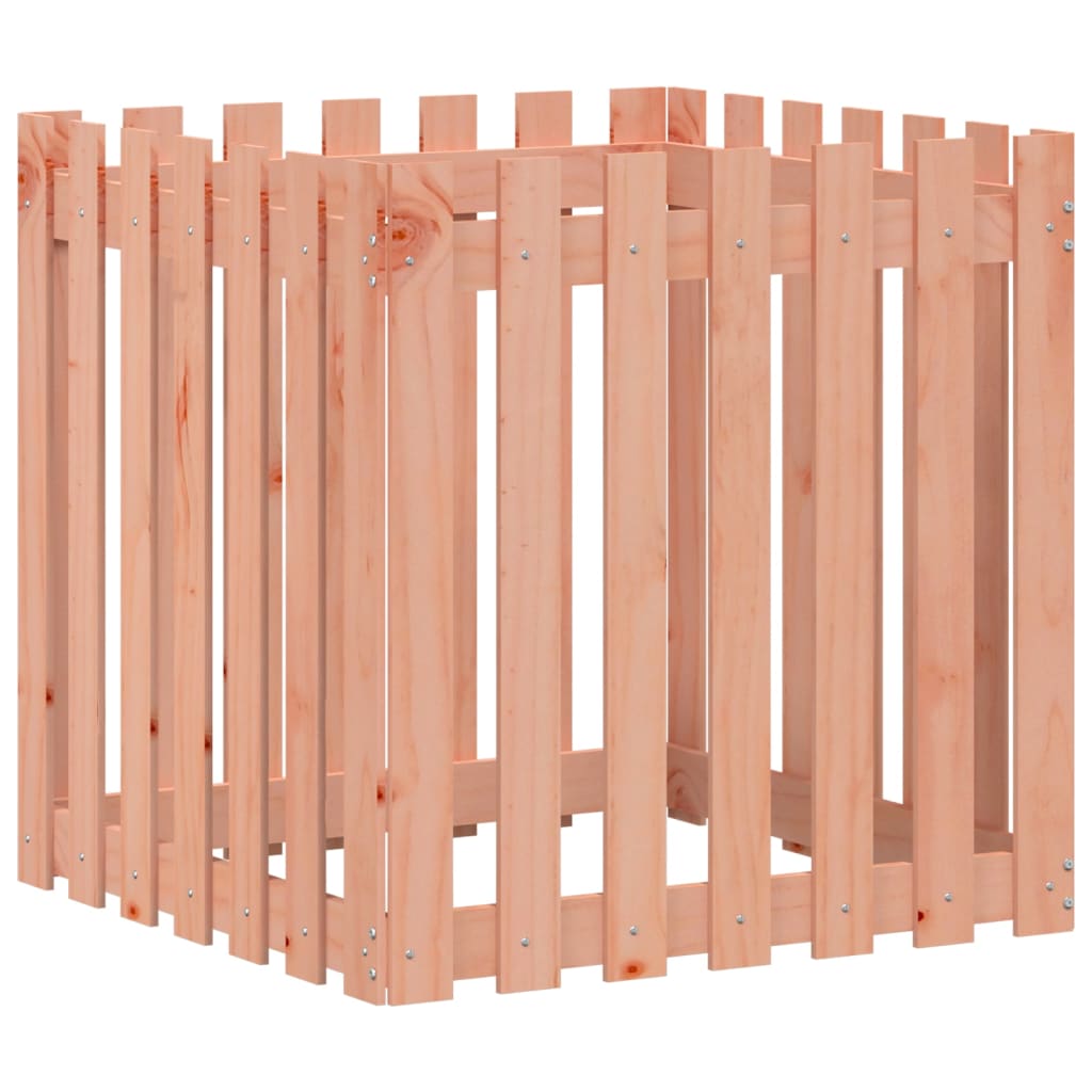plantekasse med stakitdesign 70x70x70 cm massivt douglasfyr